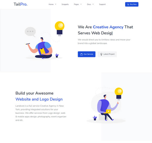 Tailwind Template Creative Agency
